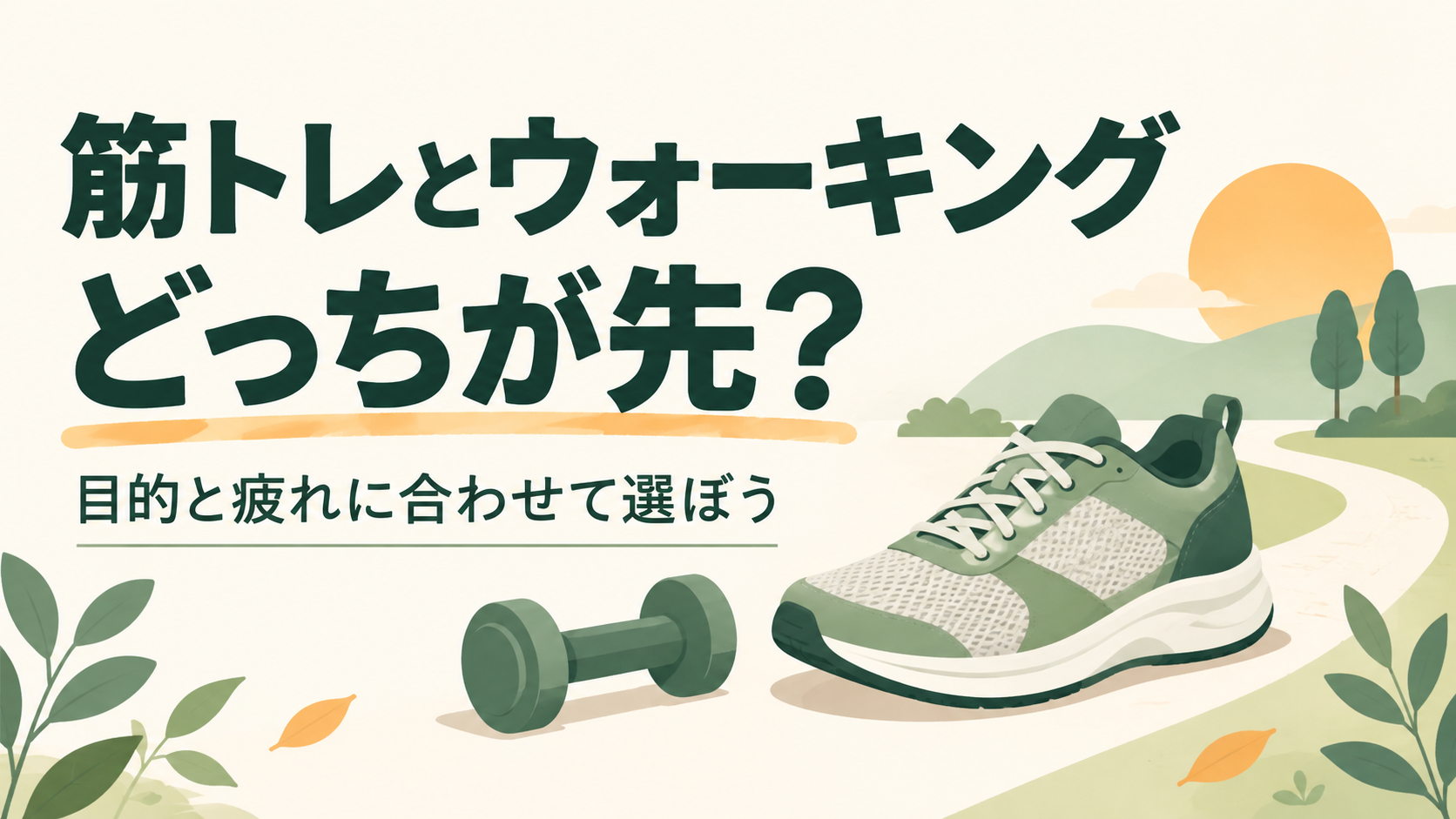 筋トレとウォーキング、どっちが先？目的と疲れに合わせて選ぼう。